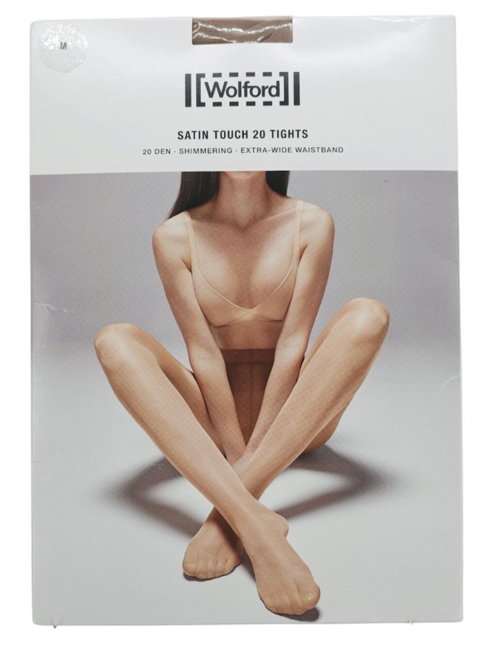 NEW WOLFORD Satin 20 Tights Shimmering Caramel Size MEDIUM